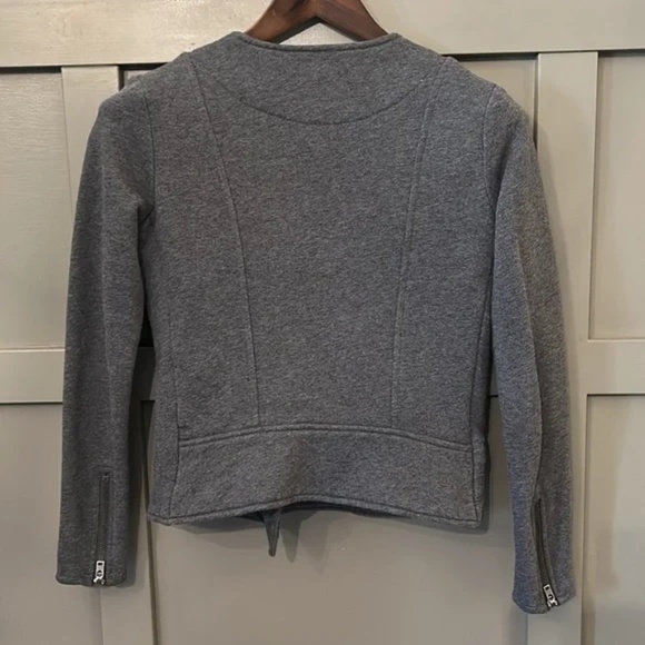 Athleta Belvedere Moto Jacket Quilted Stretch Knit Heathered Gray Size XS - Picture 7 of 10